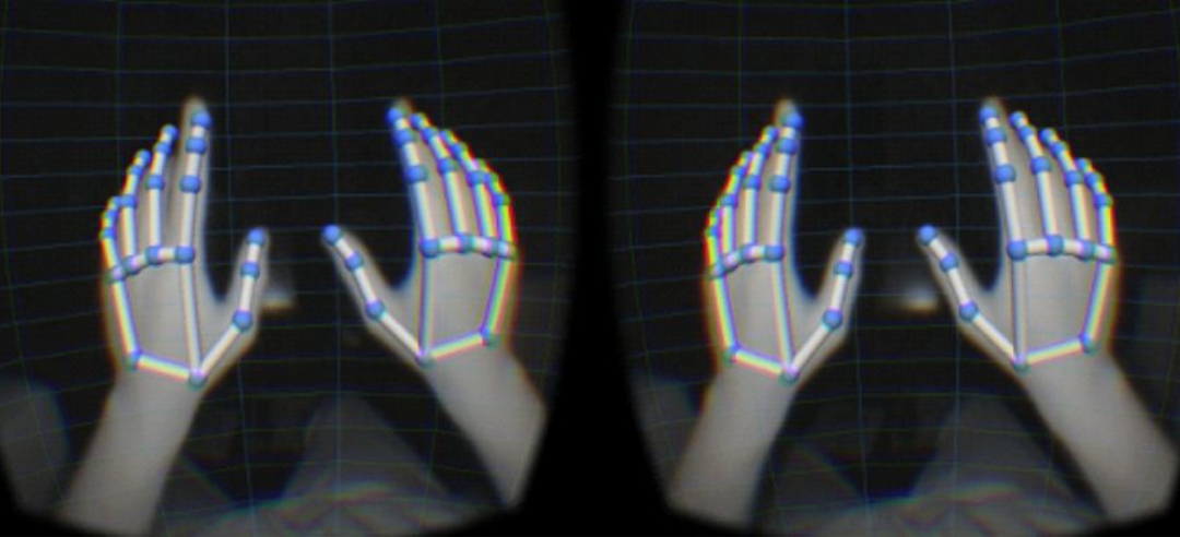 Person with mixed reality goggles controlling a robot